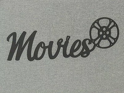 Movies 16  Wood Wall Sign Reel Satin Black Home Decor Wall Art • $19.95