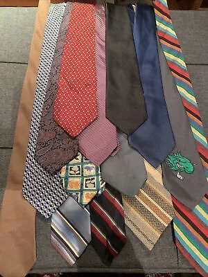 Lot Of 14  Ties Different Designs And Different Makers Silk/woven/ Dress • $6.97