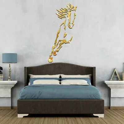 £9.99 • Buy 3D Mirror Wall Stickers Removable Steed Horse Art Decal Mural Acrylic Home Decor