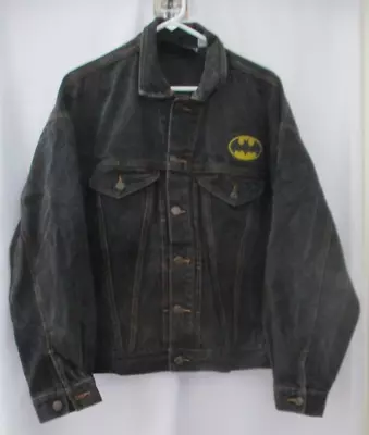 Vintage Batman & Robin Black Denim Jacket Adult Size L • $48.99