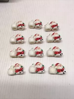 Vintage Miniatures Santa With Toy Sack Christmas Lot Of 12 Dollhouse Display • $11.99