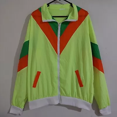 Vintage 90s Retro Festival Windbreaker Windcheater Zip Jacket - Medium/Large • $50