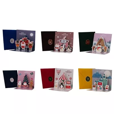 3D Christmas Cards For Up Colorful Greeting Card With Envelopes Sticker Tree • $16.34