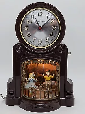 1950's MASTERCRAFTERS Swinging Playmates # 551 Animated Lighted Bakelite Clock • $274.99