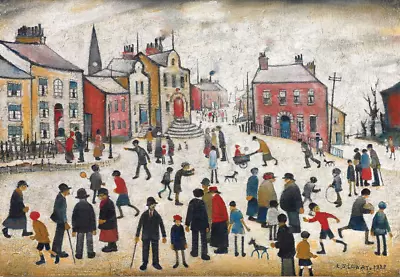 £12.49 • Buy JS LOWRY JUST STANDING ABOUT CANVAS FRAMED WALL ART Reproduced OFFICE&HOME DECOR