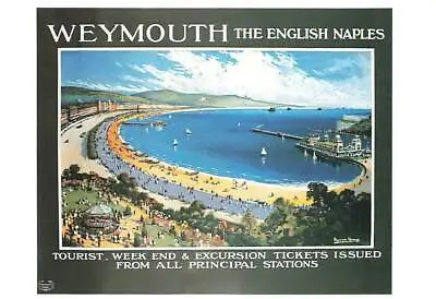 Vintage Repro Travel Poster Postcard Weymouth The English Naples Dorset PW6 • £3.12