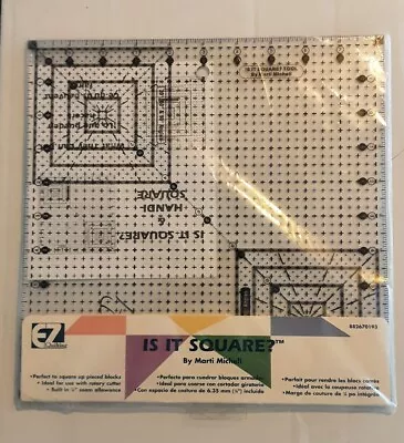 NIP EZ Quilting IS IT SQUARE? TOOL By Marti Michell 10.5. 30*60*90 Degree Angles • $19.90