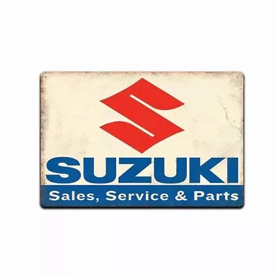 Suzuki Motorcycles Tin Metal Sign Vintage Retro Rustic Style Man Cave Garage • $13.95