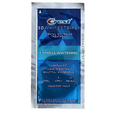 [Exp 10/2025] Crest 3D Whitestrips 1 Hour Express 2 Dental Strips (1 Treatment) • $3.99