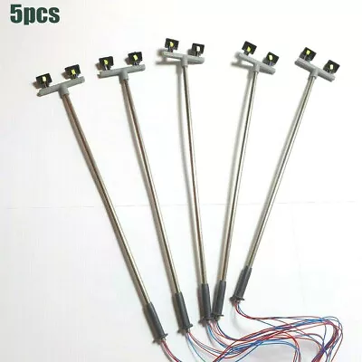 £5.32 • Buy 5 Model Railway Yard Lights Twin LED Flood Lights For OO 00 Gauge Scale