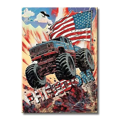 Monster Truck Art Freedom Art -Metal Wall Art 4x4 Off Road Truck Art | WallSmack • $49