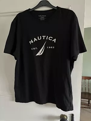 Nautica T-Shirt Black Round Neck Short Sleeve Mens L • £3