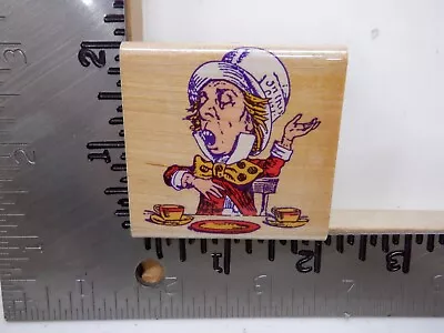 Inkadinkado Mad Hatter Wood Rubber Stamp Euc L2609 • $5.95