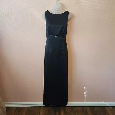 Nicole Miller Vintage 90s Black Sleeveless High Neck Scoop Back Formal Gown 12 • $30