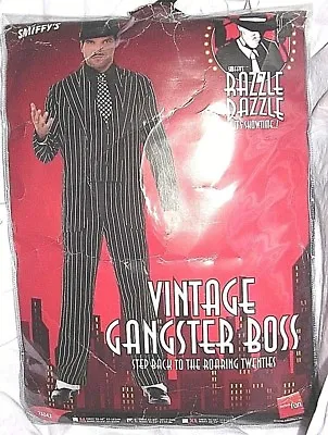 NEW 1920s Large Black White Pinstripe Gangster Bugsy Gatsby Zoot Suit Costume • $59.99