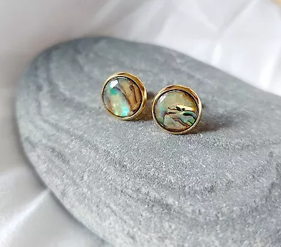 35 Natural Gemstones Unique Bezel Surgical Steel 6 10mm Handmade Stud Earrings  • £6.50