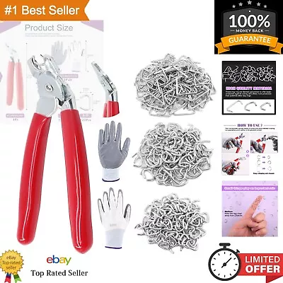 Galvanized Hog Rings Assortment Kit With Angled Pliers - 360Pcs Upholstery In... • $28.79