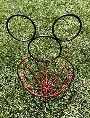 Disney Mickey Mouse Silhouette Wrought Iron Plant Holder Vintage Hard To Find • $142.99