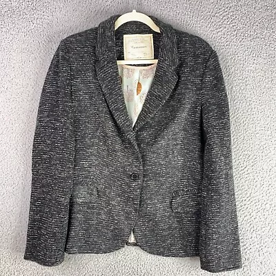 Anthropologie Cartonnier Blazer Womens Large Gray One Button Front Lined Jacket • $23.19