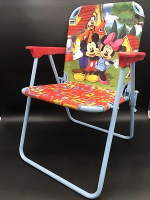 Disney Mickey Minnie Mouse Goofy Child Size Folding Patio Lawn Chair Just Kids • £24.12