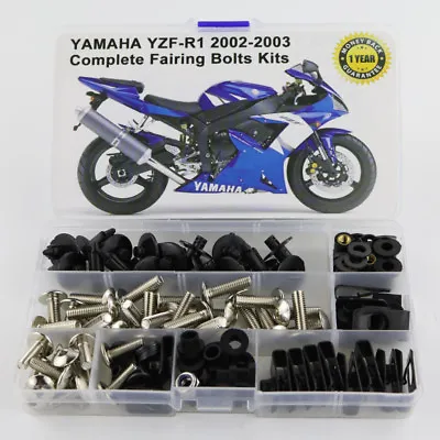 Fit For Yamaha YZF R1 2002 2003 Steel Fairing Bolt Kit Bodywork Screws Silver • $27.18