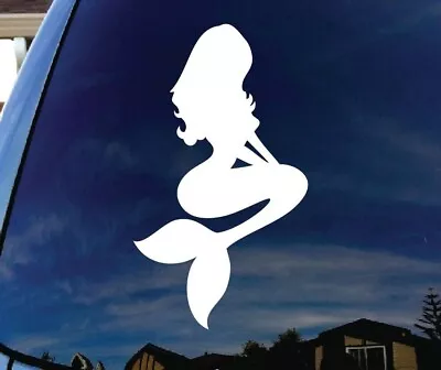 Mermaid -  White Vinyl Decal Truck Car Window Notebook Laptop Tablet • $4.24