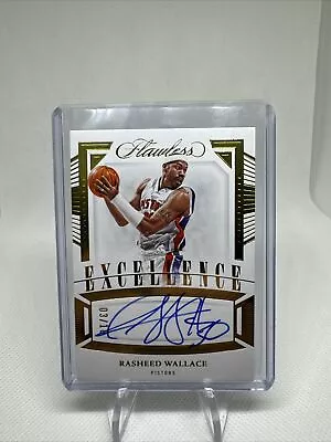 RASHEED WALLACE 2022-23 Flawless Basketball Excellence Auto Gold /10 Pistons • $99