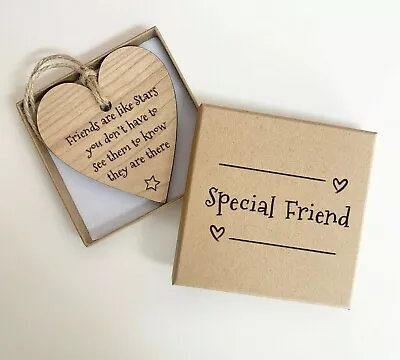 Mindfulness Hanging Heart Plaque Friendship Gift Engraved Inspirational Sign • £5.95
