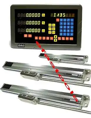 9x42 BRIDGEPORT DRO 3 AXIS MILL PACKAGE LINEAR SCALES FREE SHIPPING • $495