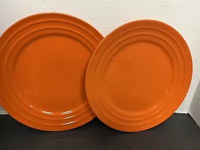 Set Of 2 Rachel Ray Double Ridge Orange 11” Stoneware Plates. New Never Used • $14.99