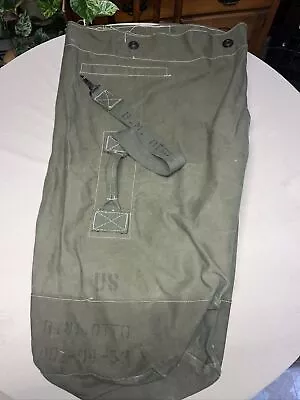 Large Oversized Vintage U.S. Stamped Military Army Canvas Duffle Bag • $13.39