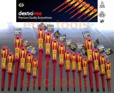 CK DEXTRO Insulated VDE Screwdrivers Choose From Pozi Phillips Slotted Modulo • £7.15