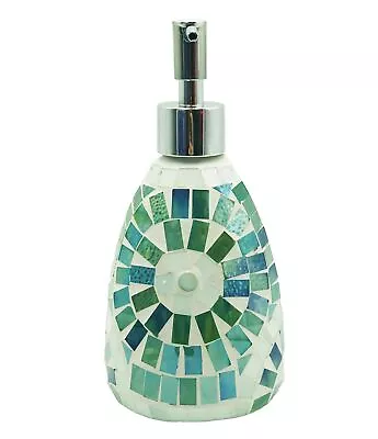 Crystal Wonderland Green Aztec Glass Mosaic Soap Pump Dispenser • $33