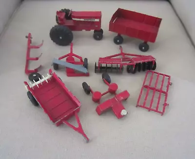 Vintage 1940's Ertl IH Farmall 656 Farm Tractor - Wagon - Rake Drag - Disc-More • $40