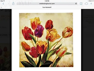 Tulip Canvas Print Vintage Home Interiors & Gifts New In Box  • $99.99