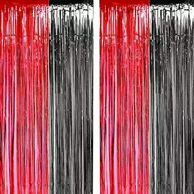 Casino Party Tinsel Foil Fringe Curtains - Viva Las Vegas Game Night Birthday... • $14.40