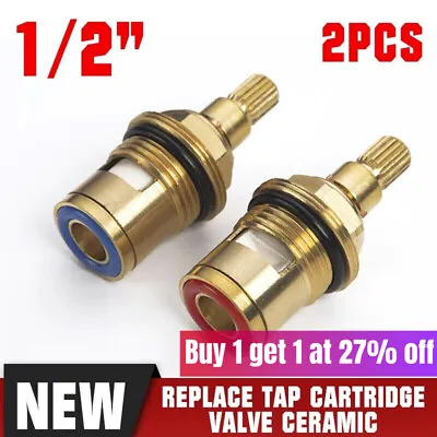 1/2 Replacement Brass Ceramic Disc Tap Valve Quarter Turn Cartridge Gland Insert • £4.99