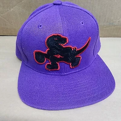 Mitchell & Ness NBA Toronto Raptors Blackout Logo Purple Snapback Hat Vintage • $16.49