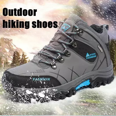 Men's Winter Snow Boots Waterproof Leather Sports Boots Hiking Work Travel Shoes • $54.83