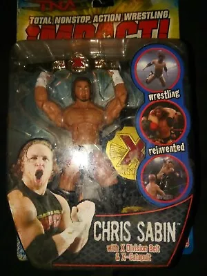 TNA Impact Chris Sabin X-Division Title Marvel Toys Wrestling Action Figure 2005 • $64.99