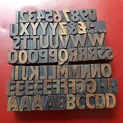 £68 • Buy Vintage Wooden Letterpress Printing Blocks Type Complete Alphabet 20mm High.