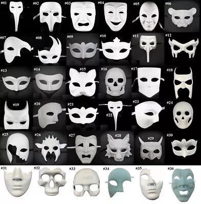 DIY Unpainted Mardi Gras Venetian White Blank Halloween Costume Masquerade Mask • $11.95