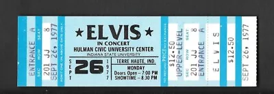 Elvis Presley Original Unused Concert Ticket 1977 Indiana State  BLUE • $99.99