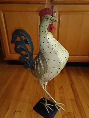 Metal Rooster Sculpture Free Standing 24  Tall • $24.99