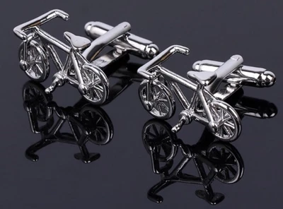 £8.49 • Buy Pair Silver Cycling Bike Cyclist Cufflinks Shirt Bicycle Gift Uk Seller Cycle