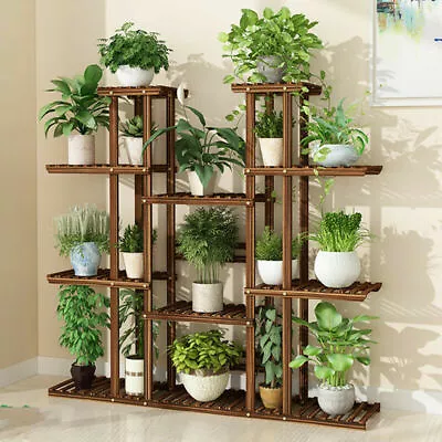 New 30-Design Tall XXL-Large Garden Wooden Plant Stand Planter Flower Pot Shelf • $45.91