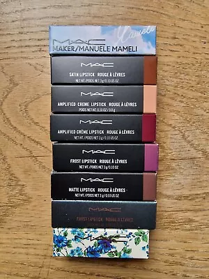 MAC Lipsticks Frost Amplified Satin Matte (Various) NEW Boxed • £36