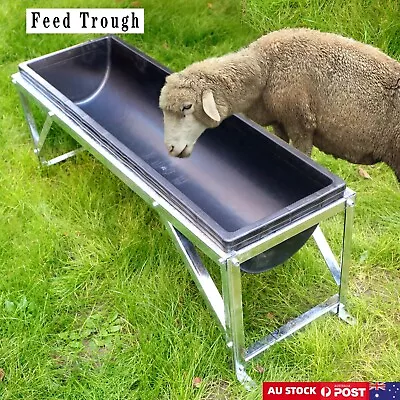 Feed Trough With Bracket 102cm Long Feeder Hay Grain Chaff Stable Horse Goat • $120.98