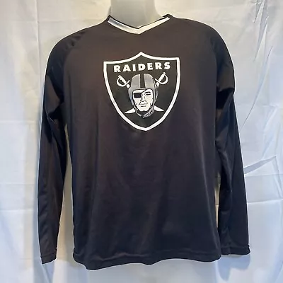 Oakland/Las Vegas Raiders Youth Long Sleeve T-Shirt Large Black NFL • $8.95