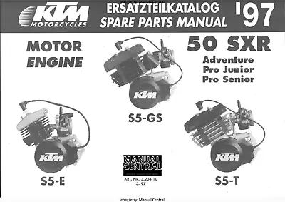 Ktm 50 Sxr -  S5-e S5-t S5-gs - Engine Parts Manual - 03/97 Edition • $22.18